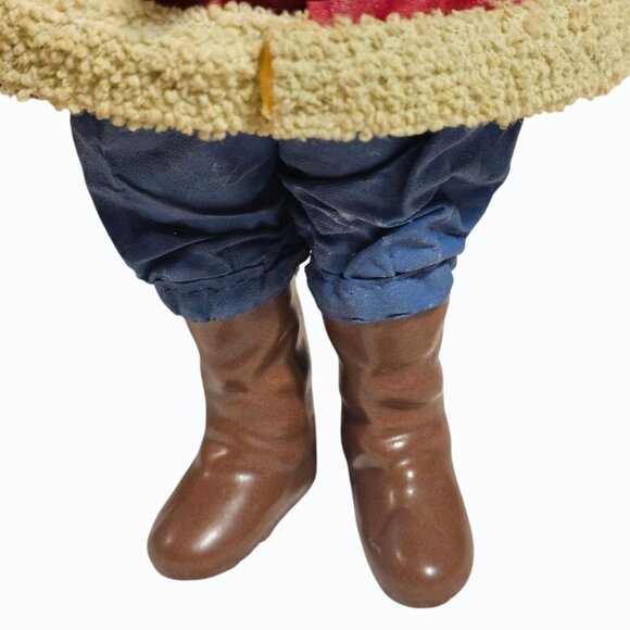 Vtg Midwest Clothtique and Ceramic Santa Figurine With Horn and Gift Sack READ - Picture 7 of 11